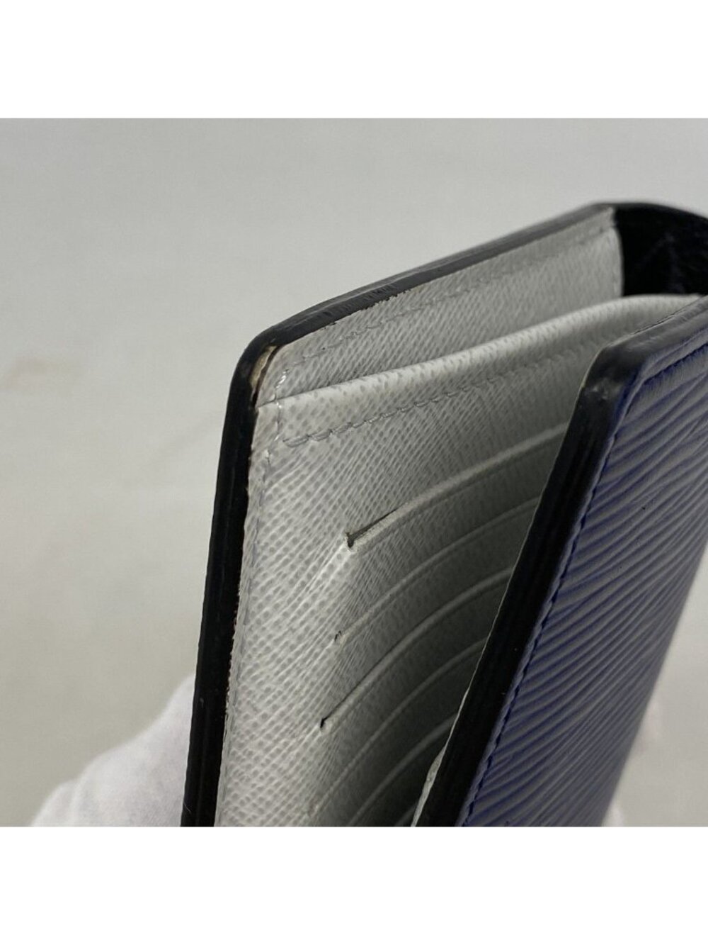 ★SOLD★ Louis Vuitton Wallet Monogram Eclipse Epi Portefeuille Brazza Navy - Picture 7 of 9